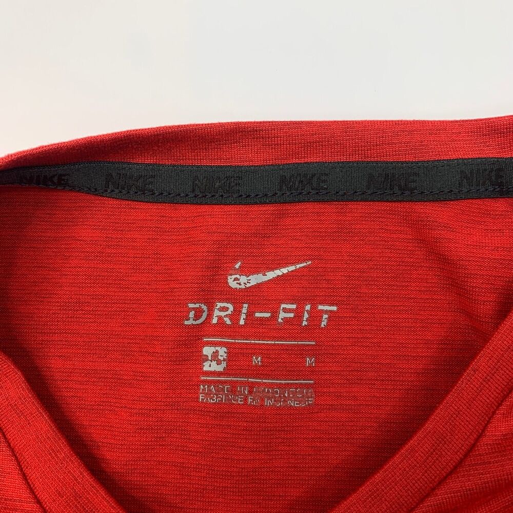 Nike Carthage Firebirds T Shirt Mens M Medium Red Heather Dri Fit Training Tee View 5